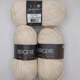 Cotons nature de Bergère de France (lot 3 pelotes)