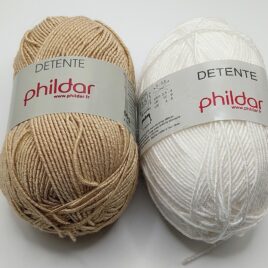 Detente de Phildar (lot 2 pelotes Dune et blanc)